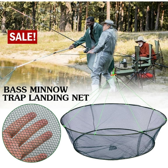 Foldable Fishing Landing Net Fish Catcher Network Crab Shrimp Mesh Trap