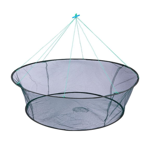 Loose Mouth Folding Drop Fishing Net Shrimp Catcher, Nylon Construction, Organized Storage, 80 x 60cm / 31.5 x 23.6in 100 x 80cm / 39.4 x 31.5in