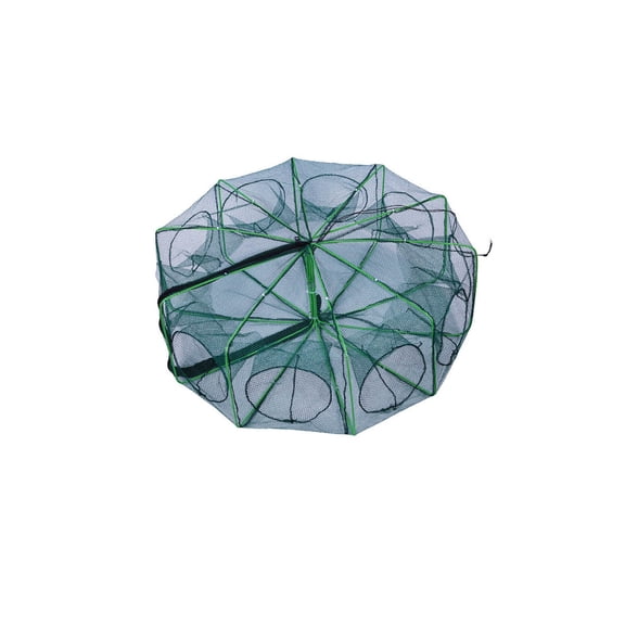 Foldable Fishing Net, Portable Fishing Trap, 8-Sided Foldable Fish Catching Cage for Shrimp Crawfish Crab, Durable Polyester Fiber and Metal Frame Fishing Gear