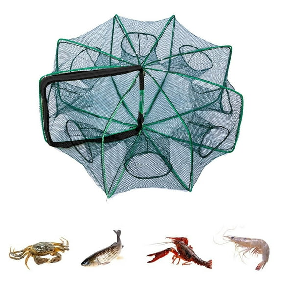 Foldable Fishing Trap Fishing Bait Trap - 2024 New 8-Hole 70cm Diameter Fishing Kit, Fishing Net For Fish, Shrimp, Crawfish & Crab