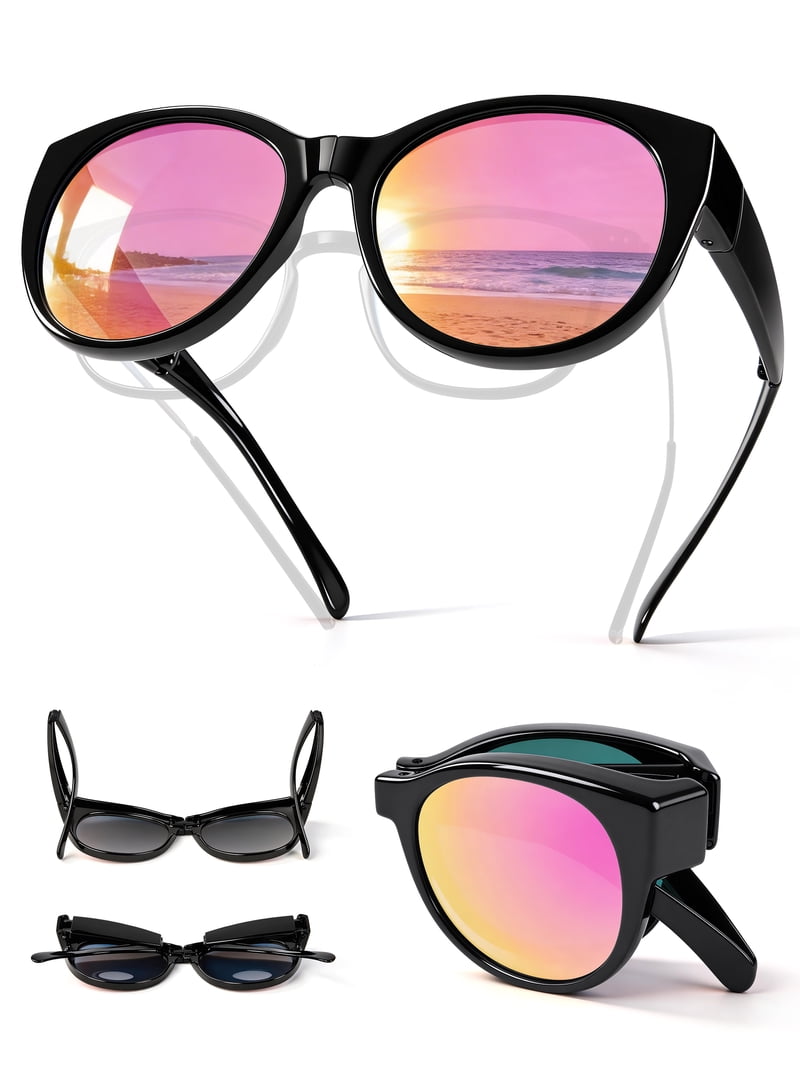 Foldable Fit-Over Sunglasses Women Polarized UV400 Cat Eye  display picture 1