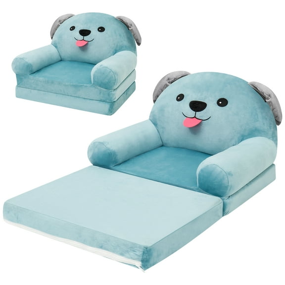 Foldable Flip-Out Chair - 2-in-1 Convertible Chair to Lounger Toddler Sofa Chair Foam Filled Kid Couch Convertible Sofa Children Reading Armchair for 1 to 4 Years Old Kid