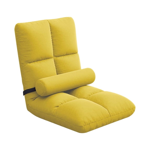 Foldable Floor Lazy Sofa with Lumbar Pillow, 5 Adjustable Positions Chaise Lounger Sofa with Back Support, Soft Bean Bag Sofa Bed Floor Sofa for Home Living Room, Bedroom