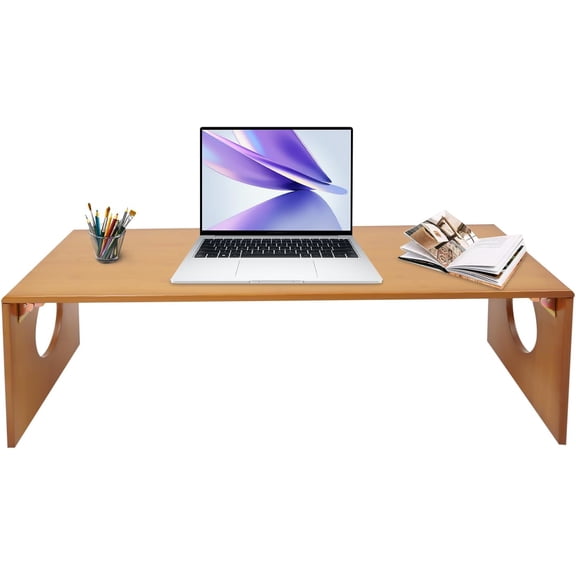 Foldable Floor Standing Table Bamboo Folding Coffee Table with No Assembly Low Portable Meditation Tea Table for Living Room/Home Office Easy Storage