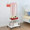 thumbnail image 1 of Clothes Rack on Wheels,Triangle Coat Rack, Rolling Garment Rack, 2 Tier Rolling Clothes Rack, Coat Hanging Rack for Shoes,Clothing,bag Portable Garment Laundry Rack For girls, 1 of 9