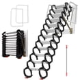 thumbnail image 1 of Foldable Folding Staircase, 12 Steps Black & White Splicing Attic Ladder with 1102 lbs Load Capacity for Indoor & Outdoor, 1 of 8