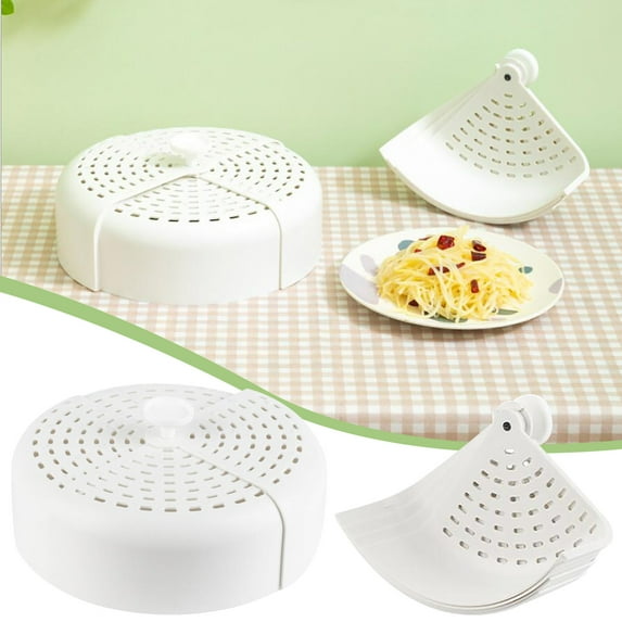 Foldable Food Cover - Hollow Food Grade Plastic Ventilation Fly Proof Dust Proof Cover for Table Leftovers Kitchen Dining