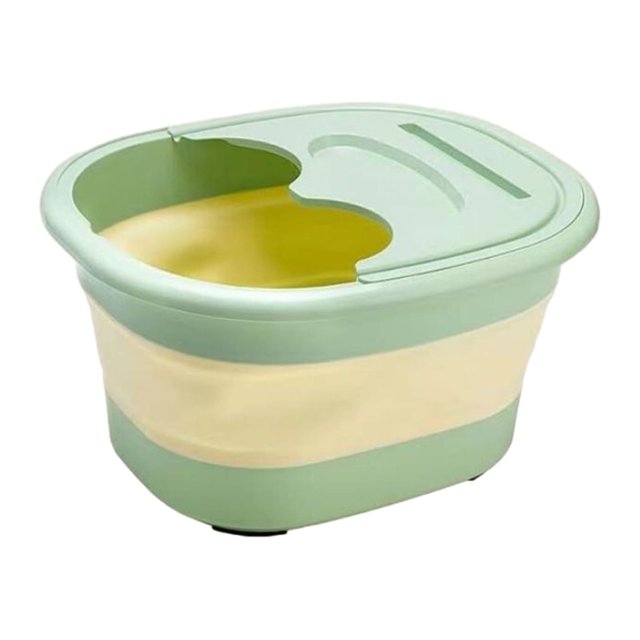 Foldable Foot Bath Bucket with Handle and Lid, Portable Foot Bath Spa Bucket with Massage