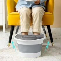 Foldable Foot Bath Bucket with Handle and Lid, Portable Foot Spa Bucket with Massage Acupoints, Home Use for Foot Bath and Relaxation