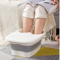 thumbnail image 1 of Foldable Foot Bath Spa Bucket with Massage Acupoints & Phone Storage Lid - Portable 15L Foot Soaker Tub for Home Travel | 40x32x17cm (Green/Pink/White) - Includes Handle & Non-Slip Base, 1 of 5