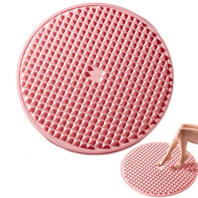Acupressure Foot Mat, 18 * 18 * 1.2in Anti-Slip Silicone Double-Sided Foot Pressure Point Pad, Portable Rollable Running Training Design Shiatsu Foot Massage Mat for Stress Relief Home&Office (Pink)