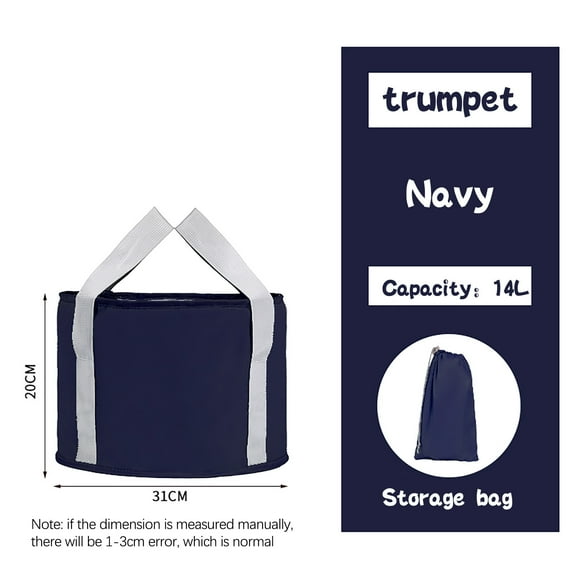 Foldable Foot Soaking Basin Bucket | Portable Collapsible Water Container | Double-Layer Cloth | Large Capacity | With Storage Bag | 31x20cm | Heat Resistant up to 90°C | 1 Folding Bucket Included