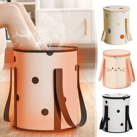 Foldable Foot Soaking Basin | Large Capacity Collapsible Water Bucket | 32x37CM Durable Double-Layer Cloth | Portable, Heat-Resistant to 90°C | Sturdy, Leakproof Spa Tub for Home & Travel