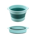 thumbnail image 1 of Foldable Foot Soaking Basin | Portable Plastic Wash Basin with Massage Dots | Hanging Hole for Space Saving | Lightweight Travel & Camping Foot Tub | Includes 1 Bucket, 1 of 3
