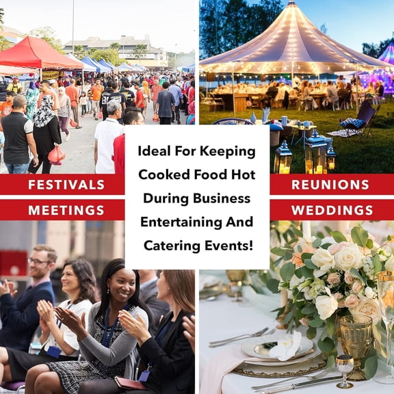 Foldable Frame Stainless Steel Chafing Dish Buffet Set, 8 Quart, Silver