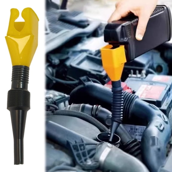 Foldable Funnel 1PC Yellow Retractable Wide Mouth Plastic Oil Funnel for Car Motorcycle Kitchen Clearance Sale