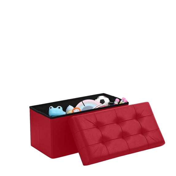 Foldable Furniture Box Storage Tufted Leather Ottoman Foot Rest (3 sizes)