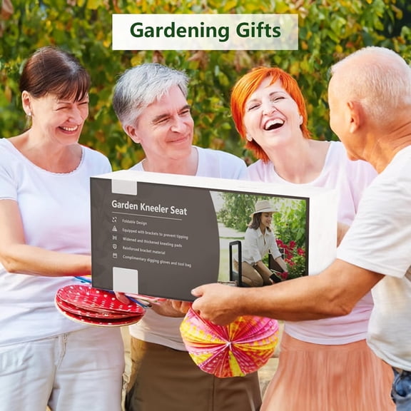 Foldable Garden Kneeler and Seat, Anti-Tipping Gardening Bench Widened Thick Soft Kneeling Pad, Heavy Duty Gardening Stool with Garden Tool Bag, Gardening Gift for Women