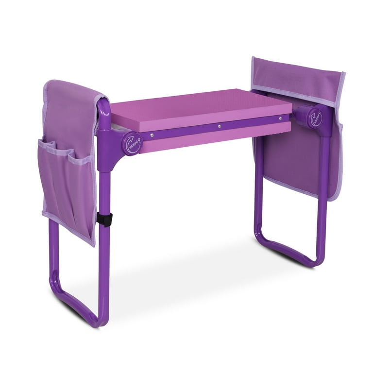 Foldable Garden Kneeler and Seat Upgraded Gardening Stool with 2 Bonus Tool Pouches Lightweight and Heavy Duty Garden Bench with Comfortable Eva Foam