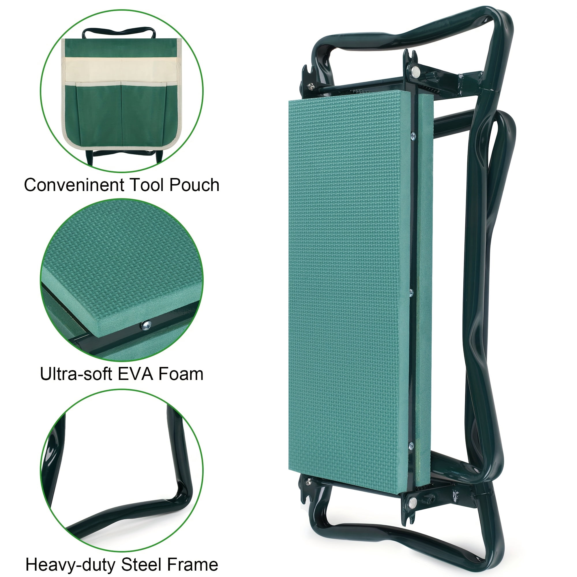 Foldable Garden Kneeling Pad & Seat with Thick Wide Cushion, Sturdy Bench for Kneeling and Sitting, Perfect Gift for Women & Seniors Who Love Gardening