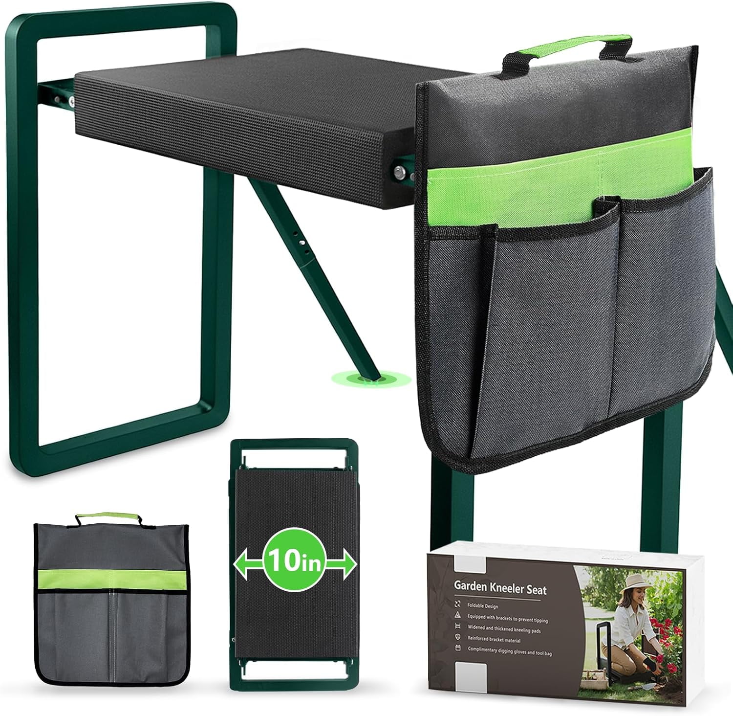 Foldable Garden Kneeling and Seat, Anti-Tipping Gardener Bench Widened ...