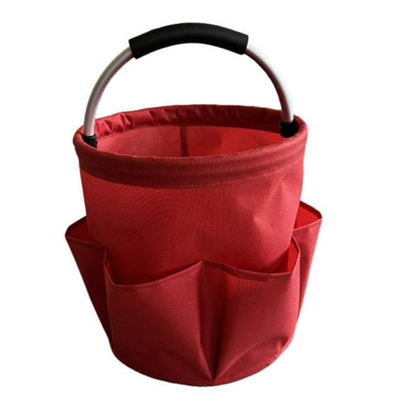 Foldable Garden Tool Bag with 6 Pockets - Heavy Duty Gardening Tote Organizer for Indoor/Outdoor Use - Waterproof Tool Storage for Pruners, Gloves & Supplies