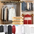 thumbnail image 1 of Foldable Garment Bag with Large View Window, Breathable Non-Woven Suit Cover for Closet Storage and Travel, Thickened Hanging Clothing Protector for Jackets, AKLJWH, 1 of 6