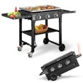 thumbnail image 1 of Foldable Gas Griddle, Portable 3-Burner Flat Top Gas Grill, Outdoor Griddle Cooking Station Propane Fuelled Griddle Station with Side Shelves for Outside Cooking Camping Tailgating, 1 of 1