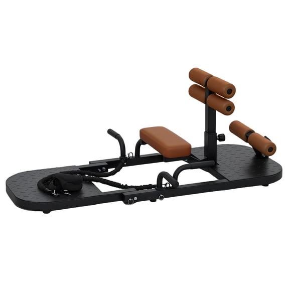 Foldable Glute Builder Machine All-in-One Hip Thrust and Squat Equipment with Push Up Bars Compact Home Gym Strength Trainer Black