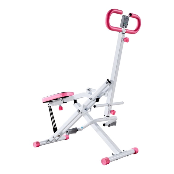 Foldable Glute Trainer Machine with Resistance Bands,Home Squat Equipment for Leg&Glute Workout,Easy Setup White Exercise Machine