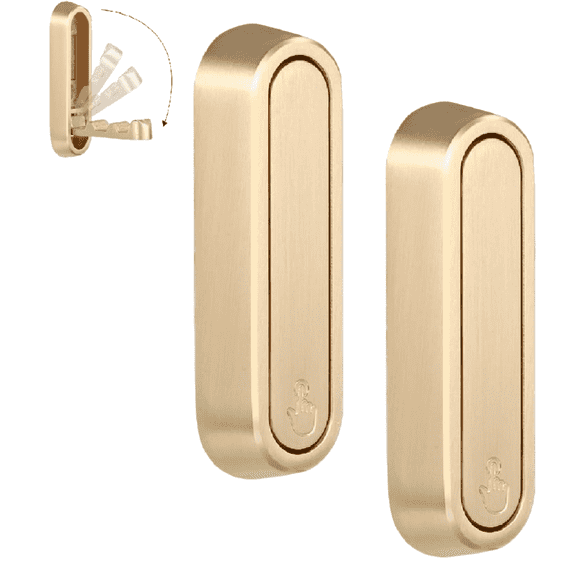Foldable Gold Coat Hooks Heavy Duty (2 Pack) - Space Saving Wall Mounted Towel Robe Hook for Bathroom Entryway, Modern Metal Hanger for Bags Hats Keys