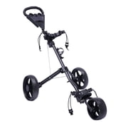 Foldable Golf Push Carts 3 Wheel Lightweight Portable Aluminum Alloy Golf Pull Push Cart Trolley Black