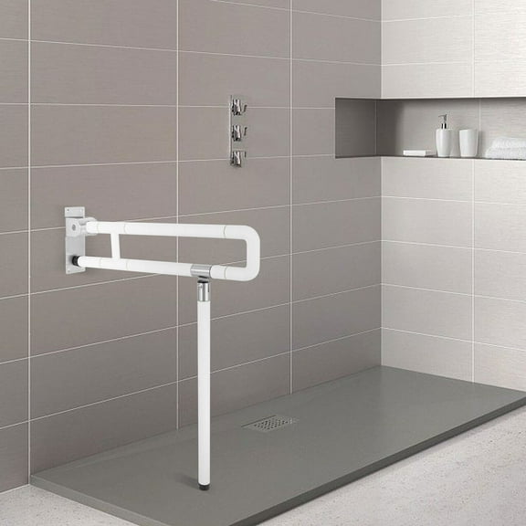 Foldable Grab Bar for Bathroom 220 lbs Weight Capacity, Anti-Slip Grip, Night Glow, Easy to Install, Space-Saving, Ideal for Elderly & Mobility-Impaired