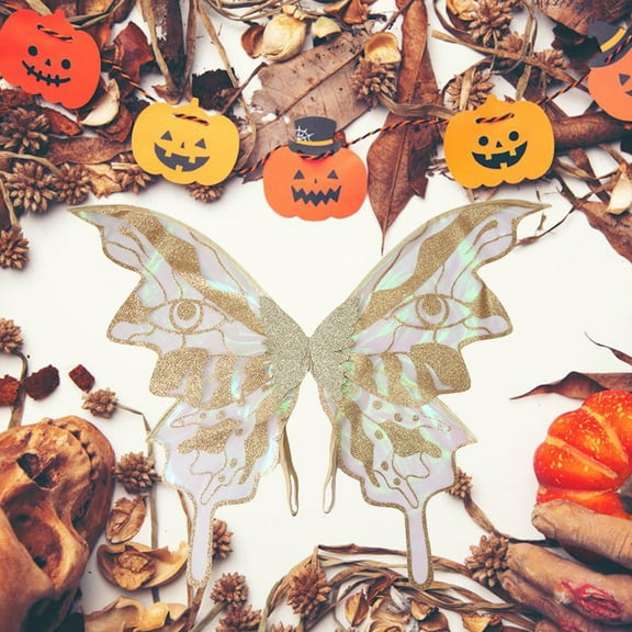 Foldable Gradient Organza Wings with Elastic Straps for Halloween Costume Party Photo Prop