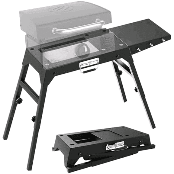 Foldable Griddle Stand for Blackstone 17 & 22 Inch - Heavy-Duty Outdoor Grill Table with Adjustable Legs, Side Shelf, Utensil Hooks - Portable BBQ Stand for Camping, Tailgating, Backyard