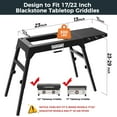 thumbnail image 1 of Foldable Griddle Stand for Blackstone 17 & 22 Inch - Heavy-Duty Outdoor Grill Table with Adjustable Legs, Side Shelf, Utensil Hooks - Portable BBQ Stand for Camping, Tailgating, Backyard, 1 of 6