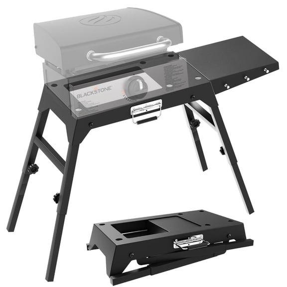 Foldable Griddle Stand For Blackstone 17 Inch 22 Inch Heavy Duty Carbon Steel Grill Table With Side Shelf And Hooks For Camping Tailgating