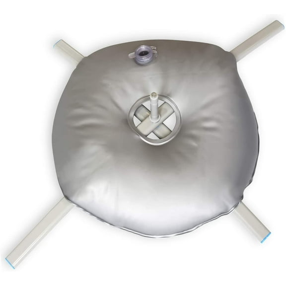 Foldable Ground Base with Water Bag - Fits Flutter Feather Banner Flag Pole with a 0.65" Inner Diameter - Stainless Steel Stand with Round Weight Bag for Outdoor Business - Base Only
