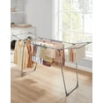 thumbnail image 1 of Foldable Gullwing Metal Structure Laundry Drying Rack, Space-Saving Clothes Drying Rack, 22.2 x 68.1 x 38 Inches, with Sock Clips Gray, 1 of 5