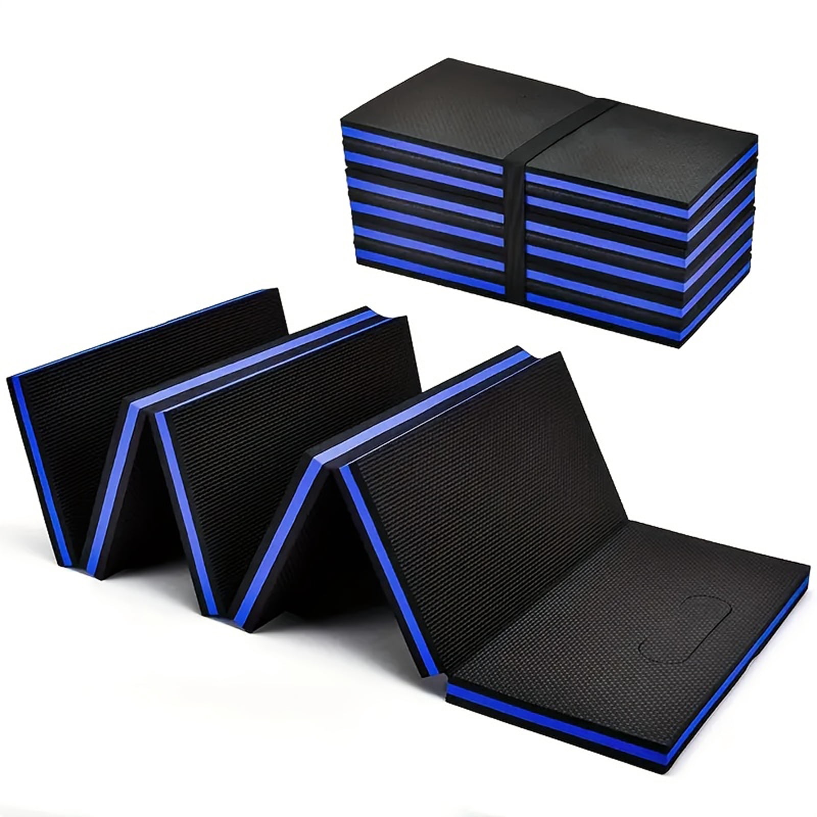 Foldable Gymnastics Mat Extra Thick Tri Folding Exercise Pad High Density Foam Workout Mat for Home Gymnastics Yoga Pilates Martial Arts Tumbling