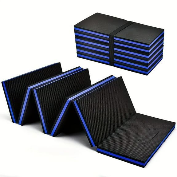 Foldable Gymnastics Mat Extra Thick Tri Folding Exercise Pad High Density Foam Workout Mat for Home Gymnastics Yoga Pilates Martial Arts Tumbling