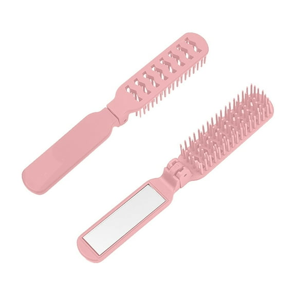 Foldable Hair Brush Travel Comb for Thick Curly Hair Compact Tool for Easy Grooming Suitable for Children and Ladies Ideal for Long Hair Care
