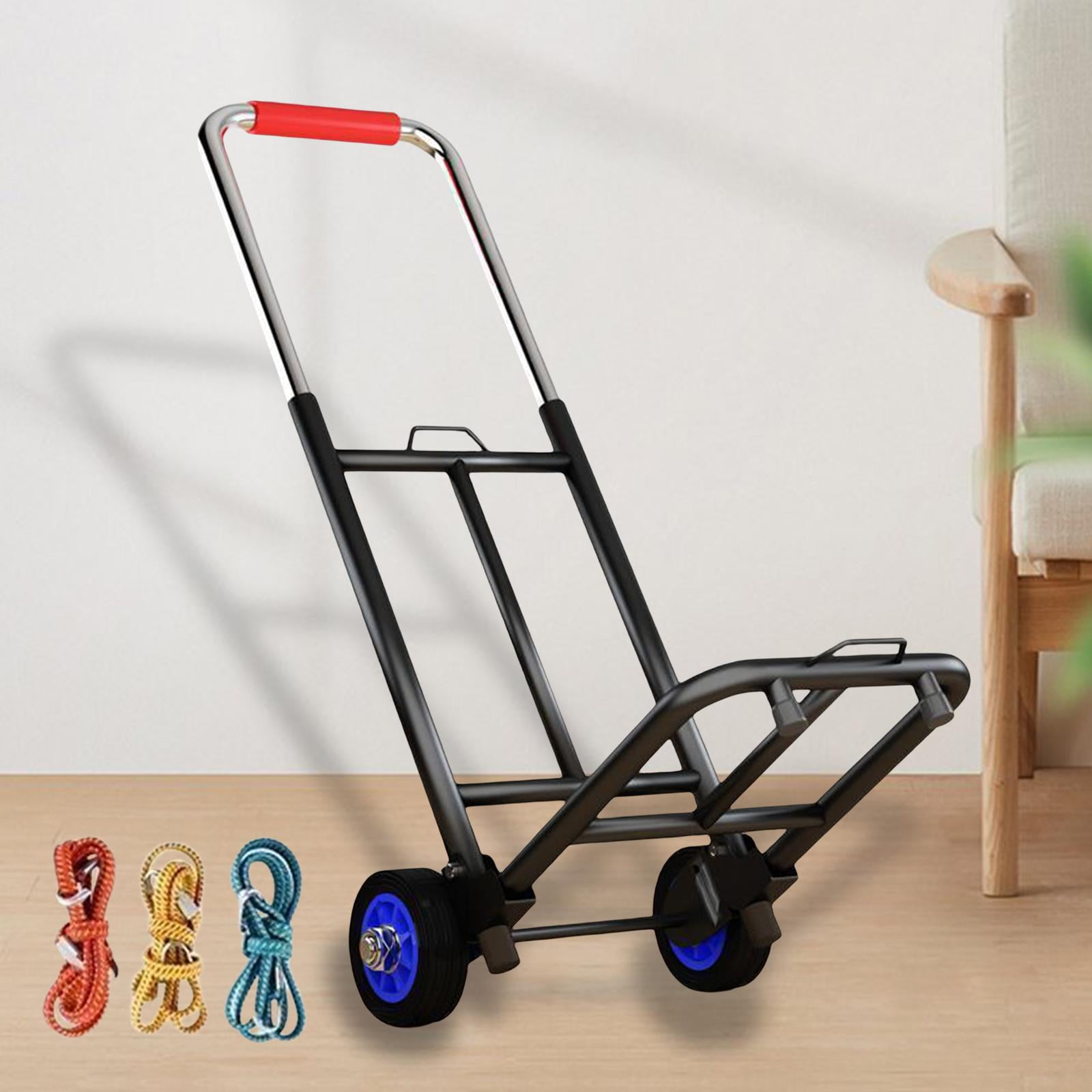 Foldable Hand Truck Adjustable Handle Collapsible Trolley Cart ...