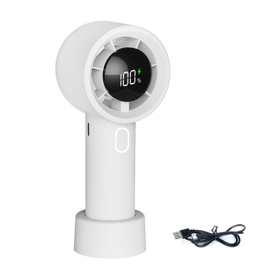 Foldable Handheld Fan Variable Cooling Modes Digital Display Long Life Perfect For Outdoor Hiking