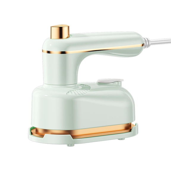 Foldable Handheld Garment Steamer, Portable Electric Iron for Travel Home, Green with Base Measuring Cup - Compact Design, Fast Heating, Foldable Handle, European Plug - for Clothes, Shirts, Dresses,