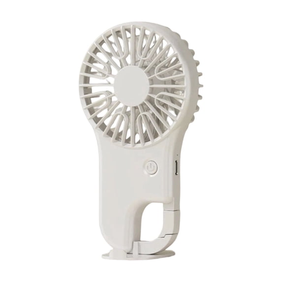 Foldable Handheld Mini Fan with Hook USB Rechargeable 2-in-1 Desktop & Portable Personal Cooling Fan for Travel Commute Outdoor, Portable Electric Fans,White