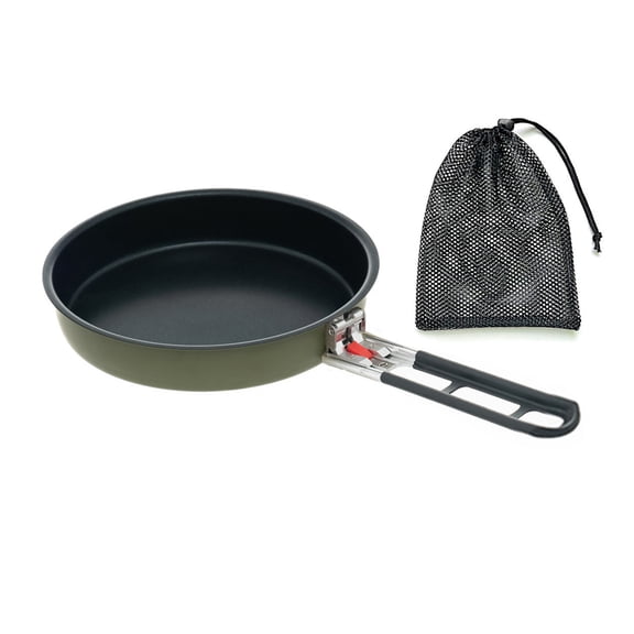 Foldable Handle Cooking Pot Nonstick Camping Frying Pan Outdoor Energy Saving Quick Heating Pot for Hiking