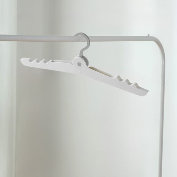 Foldable Hanger Portable Travel Clothes Hanger Multifunctional Space Saving Organizer for Camping Home Dorm - Collapsible Folding Hanger with Adjustable Hook for Drying Storage Set of 1