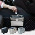 thumbnail image 1 of Foldable Hanging Car Trash Can Storage Bag, Leather Door Pocket Organizer for Small Items, Easy-Clean Space-Saving Car Garbage Bin, 1 of 6