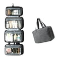 thumbnail image 1 of Foldable Hanging Cosmetic Organizer, 4-Slayer Travel Toiletry Bag with Clear Pouches, Water-Resistant Makeup Bag for Bathroom, Travel, Camping, Storage, 1 of 7